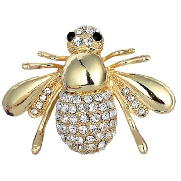 🐝 🆕 Crystal Accents Bee Brooch - Picture 1 of 2
